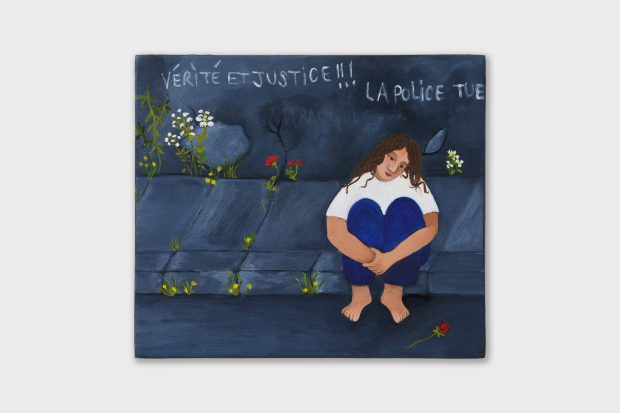 mémoire collective, huile sur bois, 15 x 27 cm, 2024 - Non Fiction