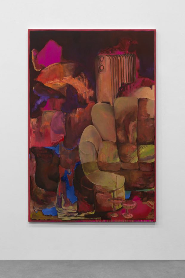 Clémence Gbonon Another Incendiary Dream, 2025 Huile sur toile, 195 x 130 cm Photographie : Mennour - Non Fiction
