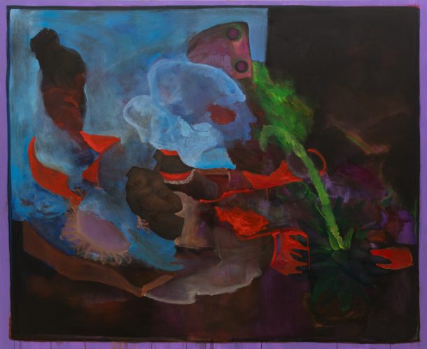 Clémence Gbonon The Red River, 2025 Huile et pastel sur toile, 180 x 221 cm Courtesy de l’artiste et de la galerie Mariane Ibrahim - Non Fiction