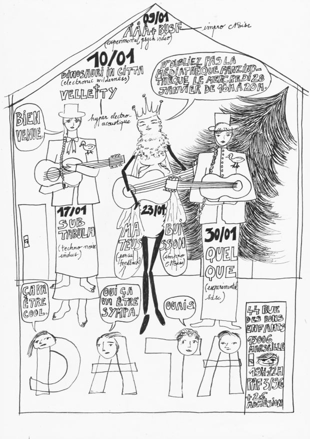 Affiche de la programmation de d4t4 de janvier 2026_ graphisme Sara@ - Non Fiction